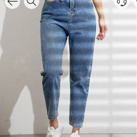 High waist ankle length mom jeans size-28 color blue - Picture 2 of 3